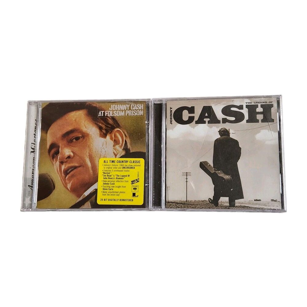Johnny Cash CD Lot of 2 At Folsom Prison Remastered & The Legend Of Johnny Cash